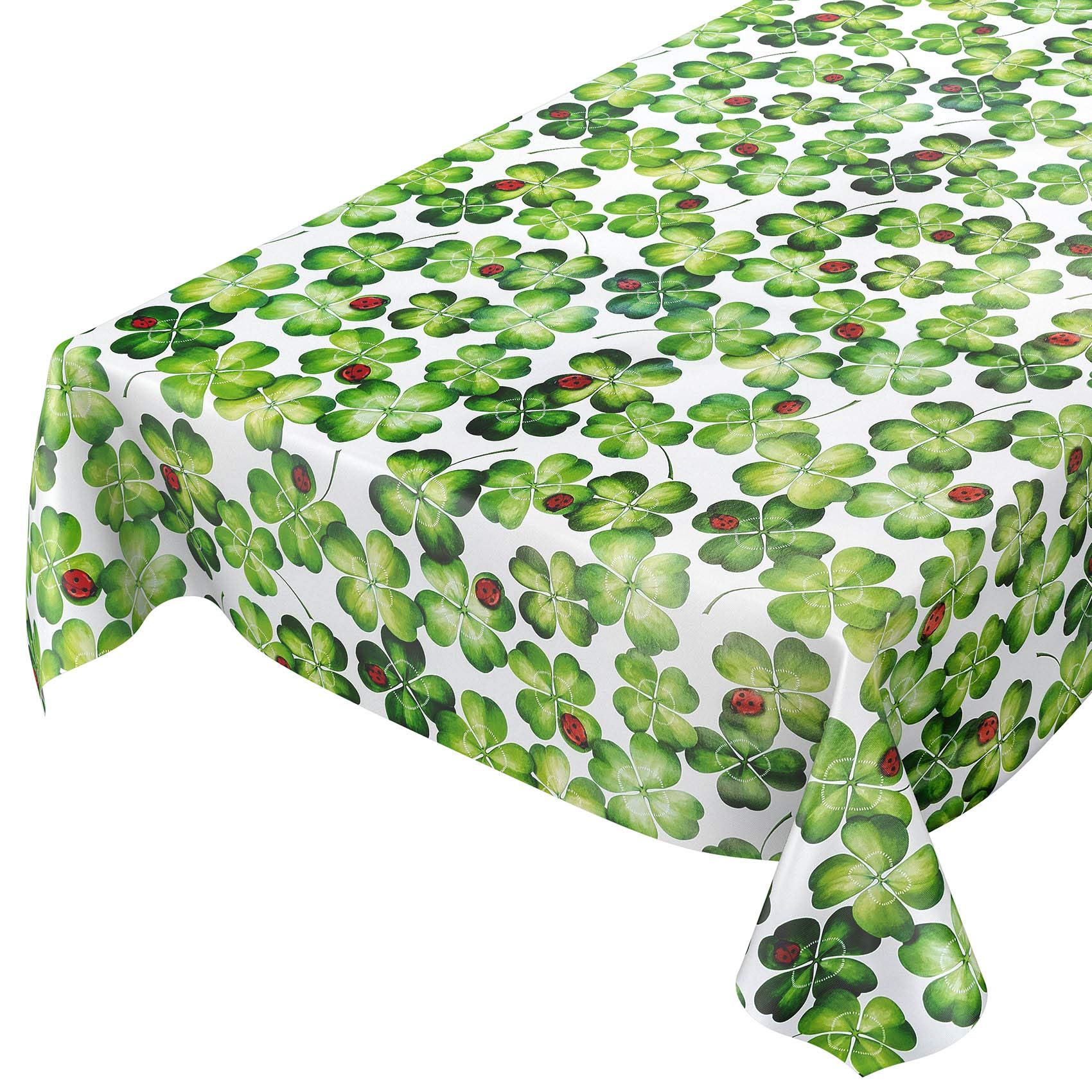 ANRO Oilcloth Tablecloth, Wipe-Clean Oilcloth, Ladybird and Clover Design, 200 x 140 cm