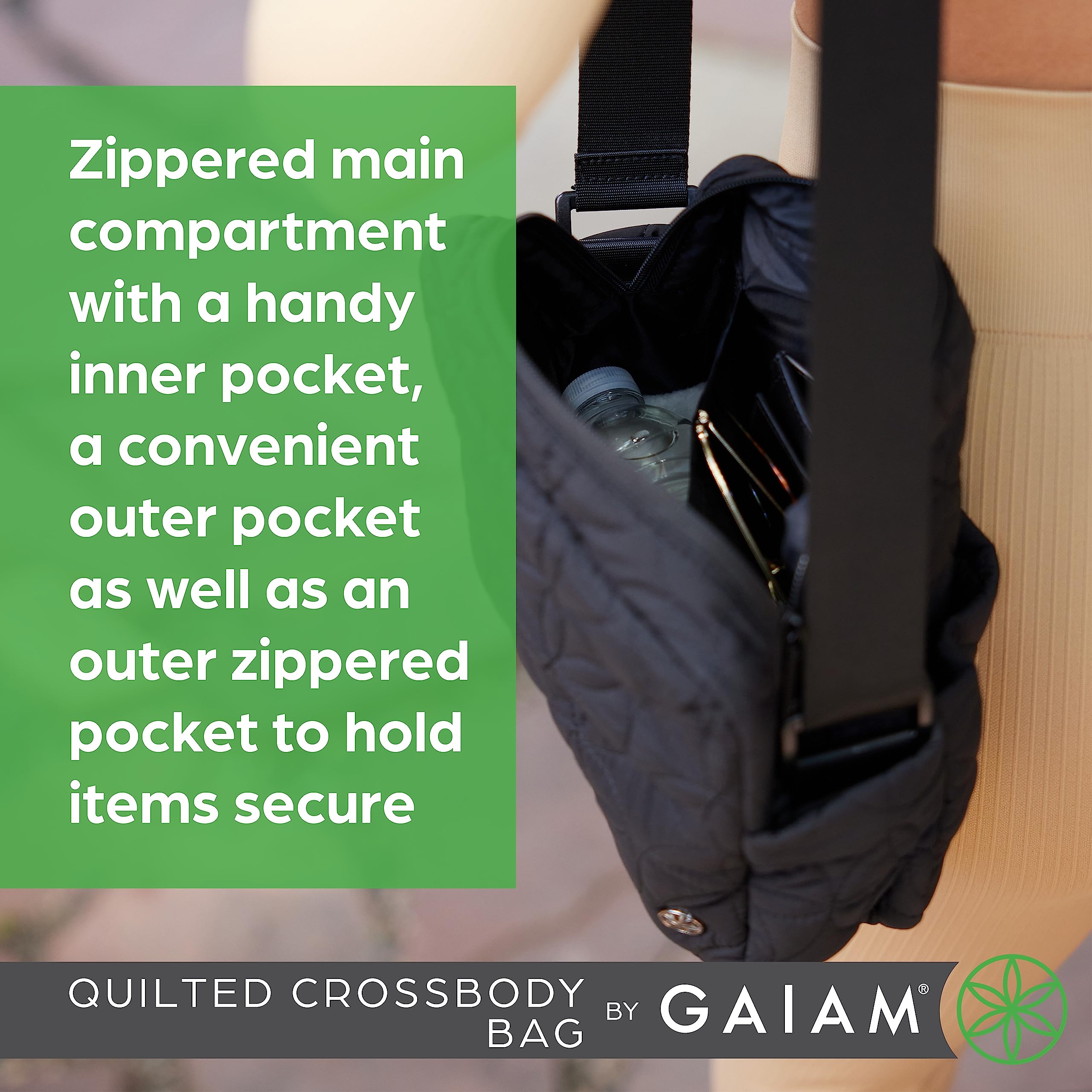 Gaiam Quilted Crossbody Bag