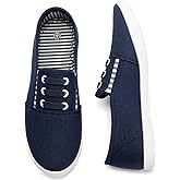 kufeiti Women's Canvas Slip On Shoes Sneakers for Women Fashion Comfortable White Black Elastic Sneakers for Women