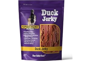 Savory Prime Duck Jerky Dog Treats, Made with 100% Real Duck Breast, Farm Raised, Healthy, Easily Digestible, High Protein, Satisfies Dog's Urge to Chew, 3 Pounds (Pack of 1)
