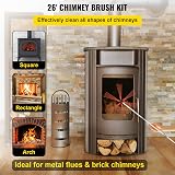 FORAVER Chimney Brush Rod Kit 26FT/8M Rotary Sweeper Stainless Nylon Flexible view 2