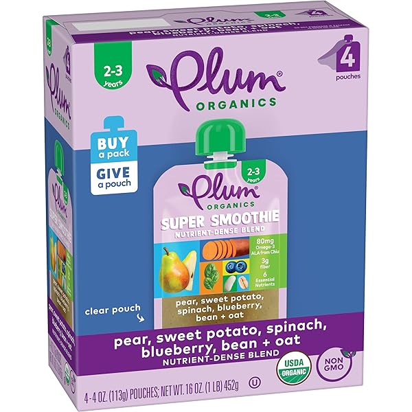 PLUM ORGANICS SUPER SMOOTHIE ORGANIC TODDLER FOOD –...