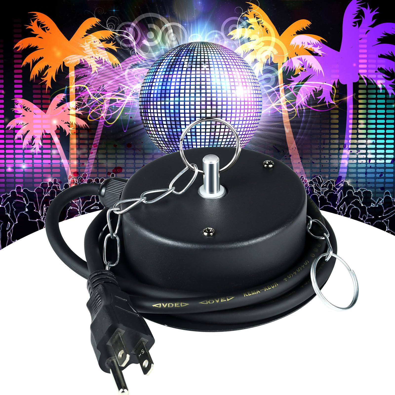 Photo 1 of 2.5 RPM Disco Ball Motor Heavy Duty Mirror Ball Electric Motor Rotator Supports 4'' - 16'' Balls for Dj Party Light Home Bands, Christmas Party