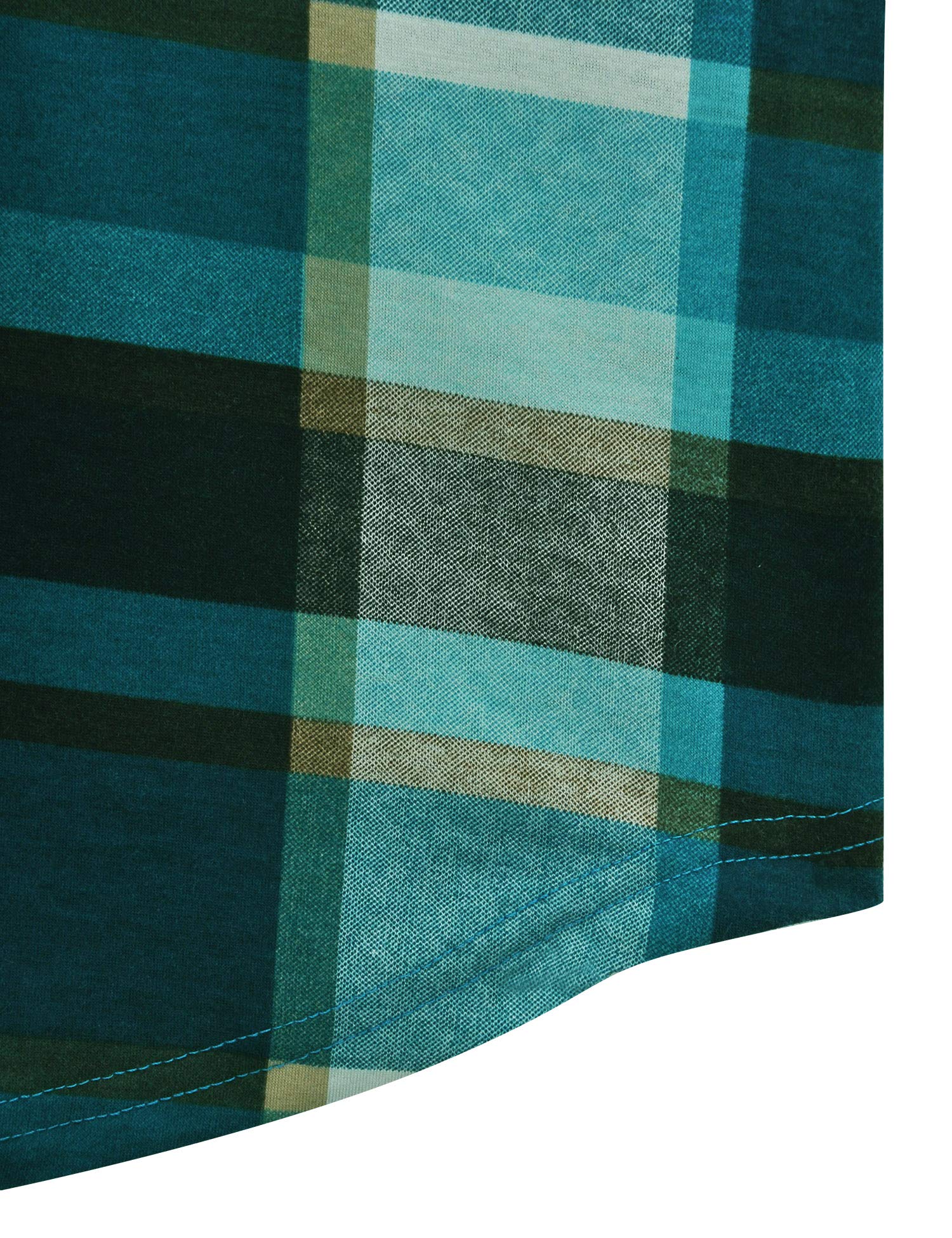 Derminpro Women\'s Plaid V Neck Casual Shirt Tunic for Leggings Curvy Sexy Blouse Tops Lake Blue X-Large