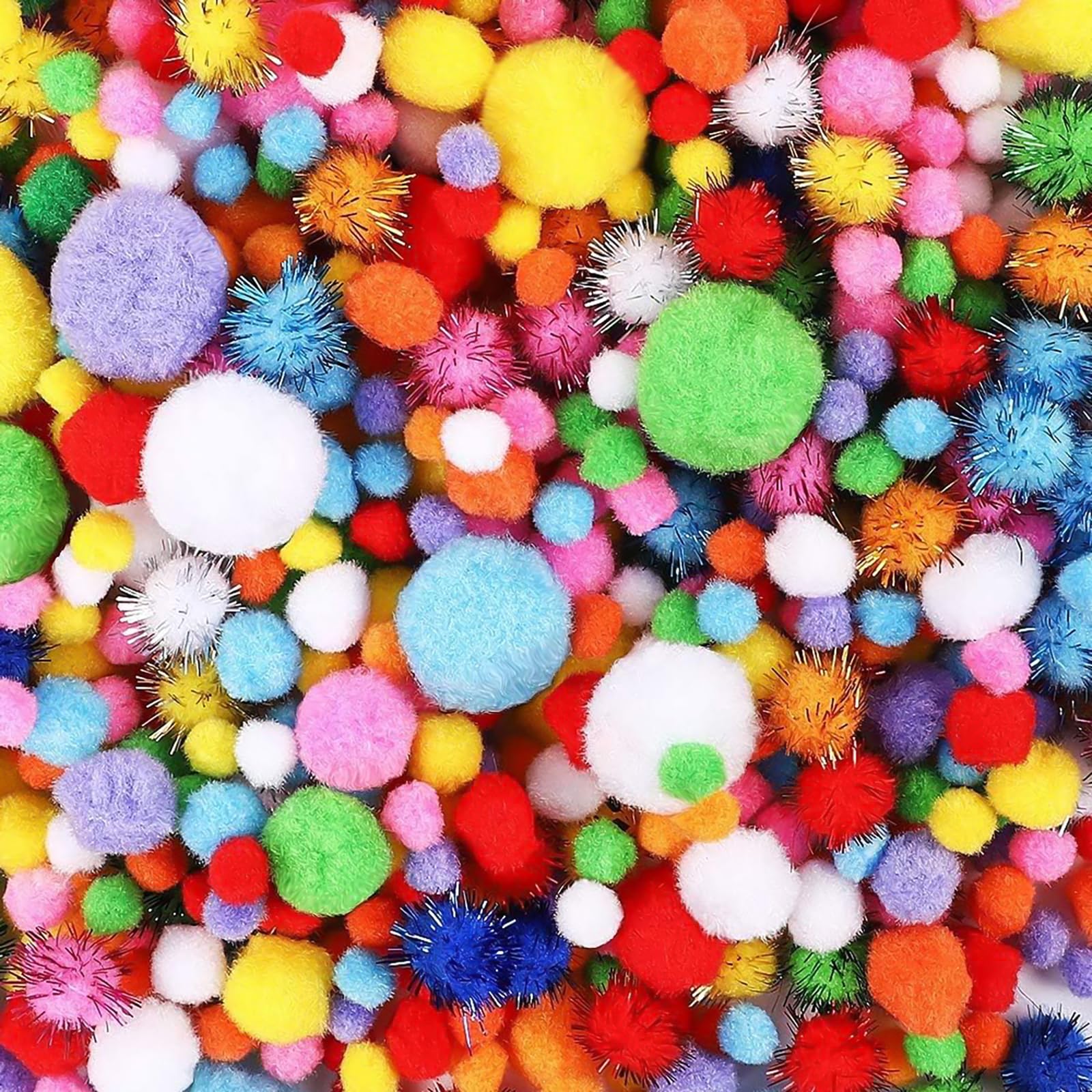 Photo 1 of LOVE'S 1000pcs Multicolor Pom Pom Balls, Assorted Sizes & Colors Pompoms for Arts and Craft Making Decorations