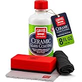 Griot's Garage Ceramic Glass Coating Kit for Cars, SiO2 Hydrophobic Sealant for Windshields and Auto Detailing, Includes Applicator Pad and Microfiber Towels, 10867