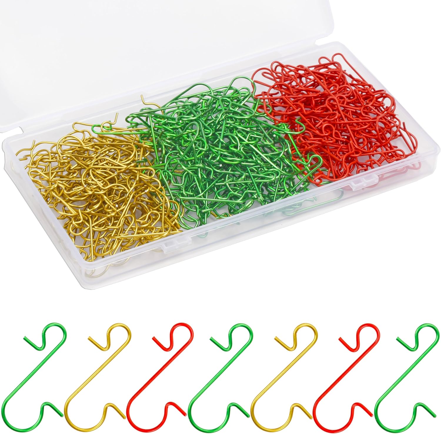 Ornament Hooks - OCTERIC 300 Pieces Christmas Ornaments Hooks Metal S-Shaped Hangers for Trees Balls Christmas Hanging Decorations (Mix Color)
