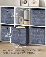 SONGMICS Storage Boxes Set of 6 30cm Cube Fabric Boxes with Handles Misty Blue view 8