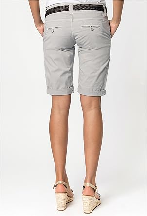 Fresh Made Damen Bermuda Shorts Im Chino Style Mit Gurtel Amazon De Bekleidung