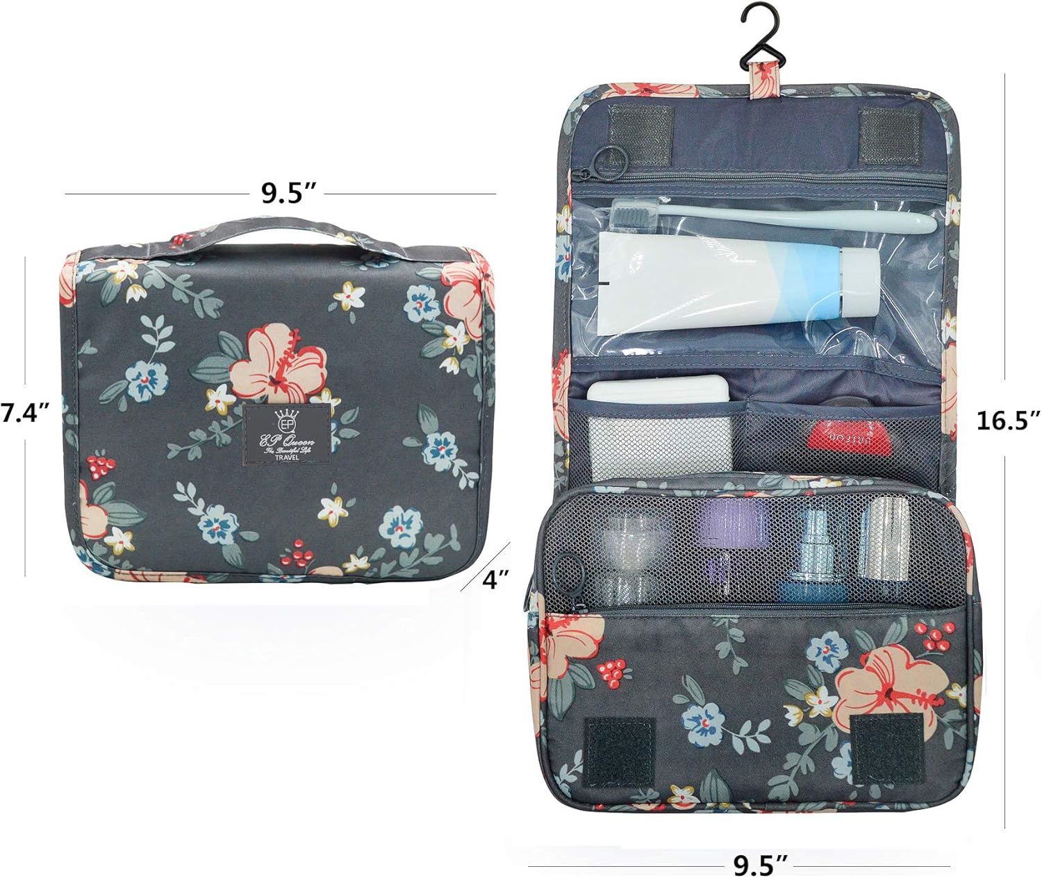 Travel Hanging Toiletry Bag Waterproof Makeup Cosmetic Bag For Women Girls,Shampoo,Toiletries: Clothing