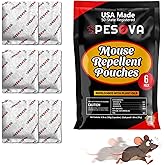 Pesova Mouse Repellent Pouches, Natural Rodent Repellent for Home, Car, RV, Garage, and Storage-Peppermint Scented Mice Repellent, Long-Lasting Indoor & Outdoor Rodent Defense (6 Pack)