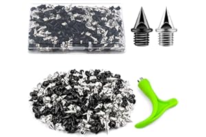 FATLBSEV 1/4 Inch Track Spikes, 220pcs Stainless Steel Track and Cross Country Spikes Golf Shoe Spikes with Spike Wrench, Replacement Spikes for Sprint Sports Short Running Track Shoes
