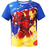 Disney Marvel Girls' and Boys' Athletic UV Quick-Dry Sports Graphic T-Shirt | Officially Licensed丨Girls' &amp; Boys' Athletic T-Shirt丨Character Graphic丨Soft Breathable Fabric丨Everyday Sportswear丨Ages 2-9