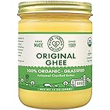 Pure Indian Foods Organic Grassfed Original Ghee, 14 oz, Pasture Raised, Gluten-Free, Non-GMO, Paleo, Keto-Friendly (16 fl oz