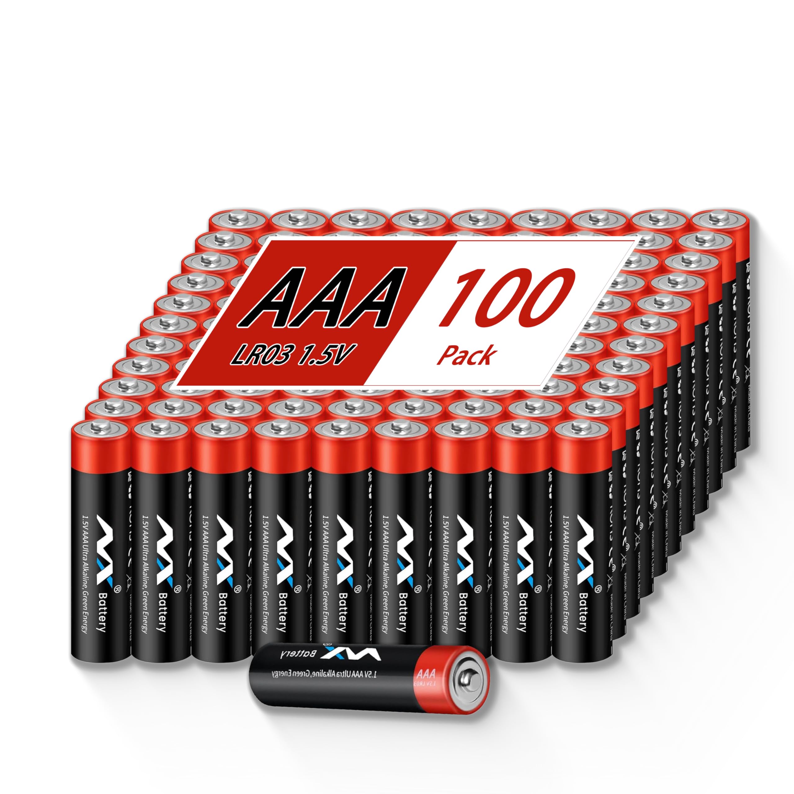 Photo 1 of 100 Pack AAA Batteries, Alkaline AAA Batteries High-Performance Triple with Long-Lasting Power Battery 10-Year Shelf Life for Kids Toys, Romotes, Various Household Devices