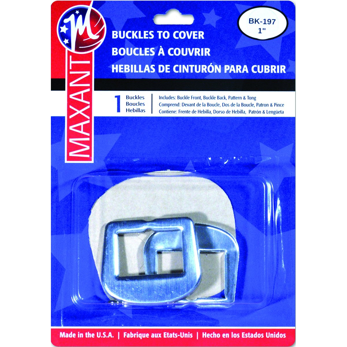 Maxant Button BK-167 D Ring Buckle Cover Kit, 1", Silver
