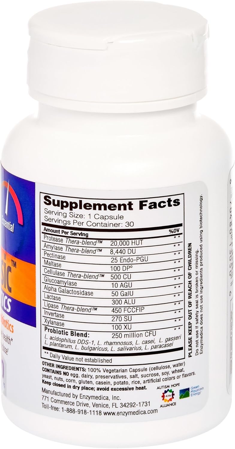 Enzymedica Digest Basic + Probiotics – 30 caps, 30 g – BigaMart