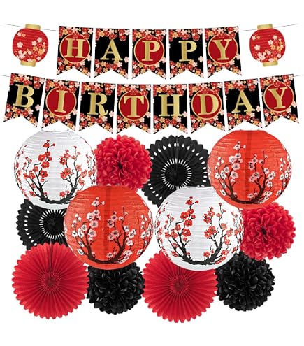 Fun Express Chinese Character Paper Fans – 12-Pack, Party Favors, Asian Theme, Plastic Handles