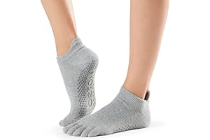 ToeSox Women's Low Rise Full Toe Grip Non-Slip for Ballet, Yoga, Pilates, Barre Toe Socks