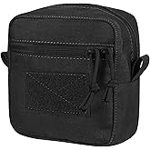 Tactical Molle Admin Pouch,Small GP General Purpose Pouches with Loop Panel for Vest,Gun Belts,Backpack etc. (Black)