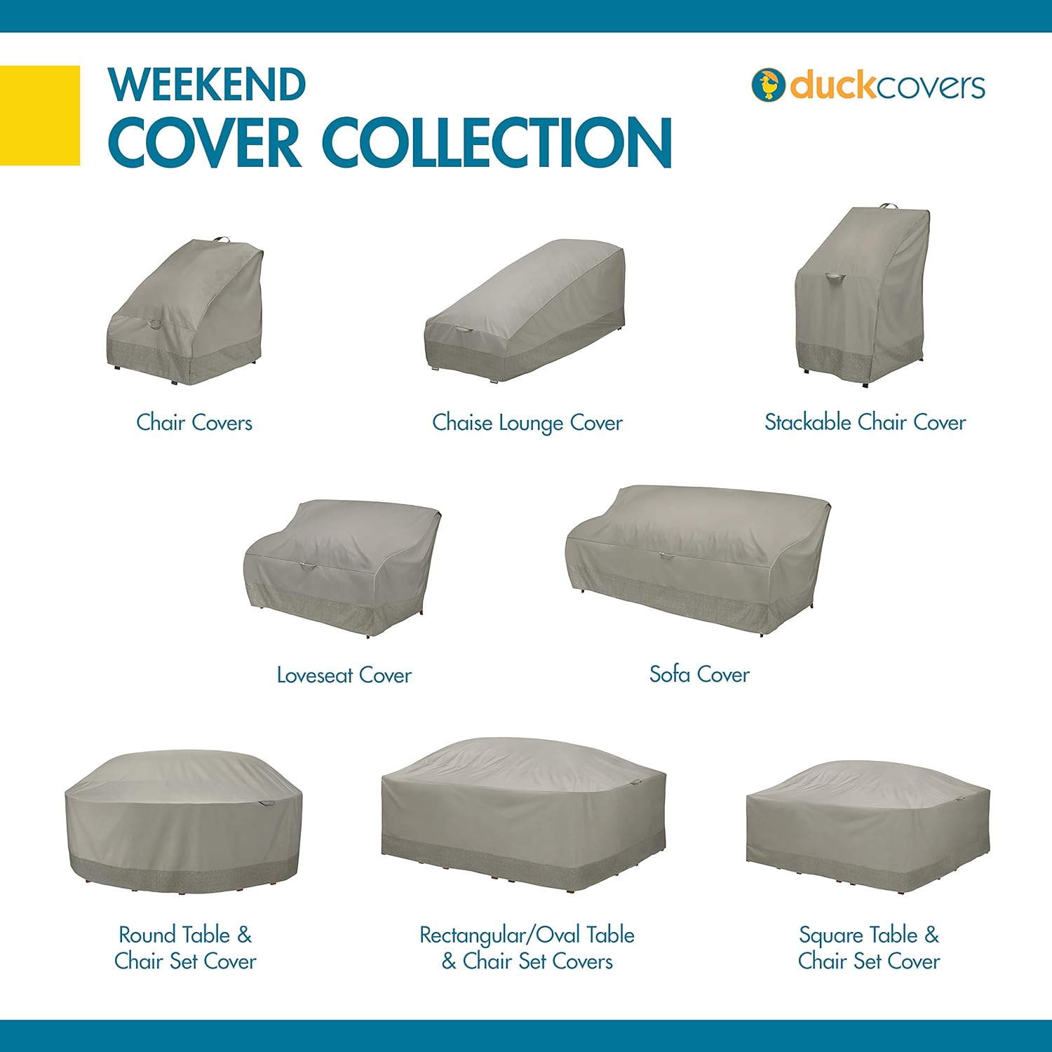 Duck Covers Weekend Water-Resistant 60 Inch Patio Loveseat Cover with Integrated Duck Dome, Moon Rock: Kitchen & Dining