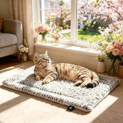 MORA PETS Self Heating Cat Bed 56x43 cm Reversible Washable Pad Indoor Outdoor