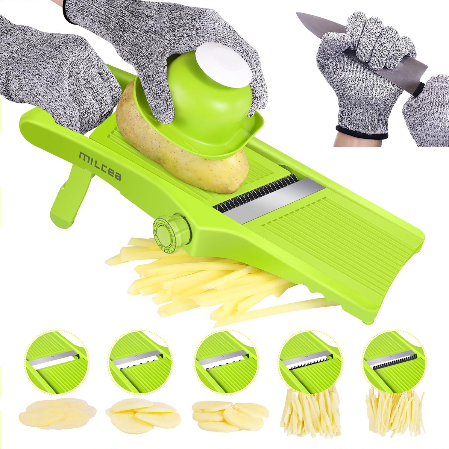 Mandolin Slicer,MILcea Upgraded Stainless Steel Mandoline Slicer