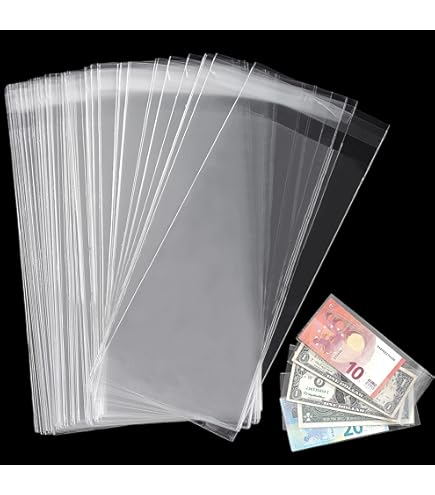 Amazon.com : 100 Pack Paper Money Holders Clear Dollar Bill