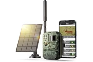 VOOPEAK Cellular Trail Camera with Live Streaming - 4G LTE Unlimited Data Solar Game Camera with Color Night Vision, 0.1s Trigger Motion Activated, Real-Time Alerts for Wildlife Monitoring