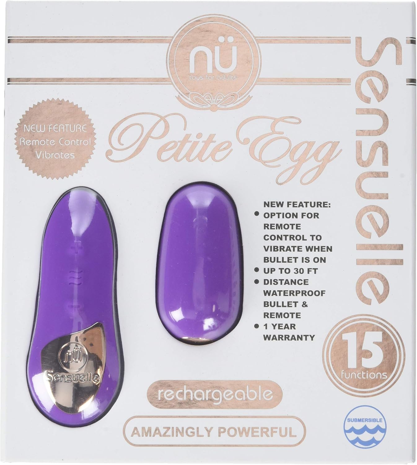 Nu Sensuelle Remote Control 15 Function Petite Egg, Purple, One Size - Image 4