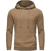 Yundobop Men's Pullover Hoodies Plaid Jacquard Long Sleeve Drawstring Hipster Casual Hooded Sweatshirts with Kanga Pockets