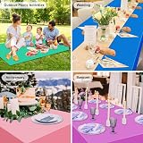 PLULON 15Pcs Multicolor Tablecloth 54 x 108 Inches Plastic PEVA view 7