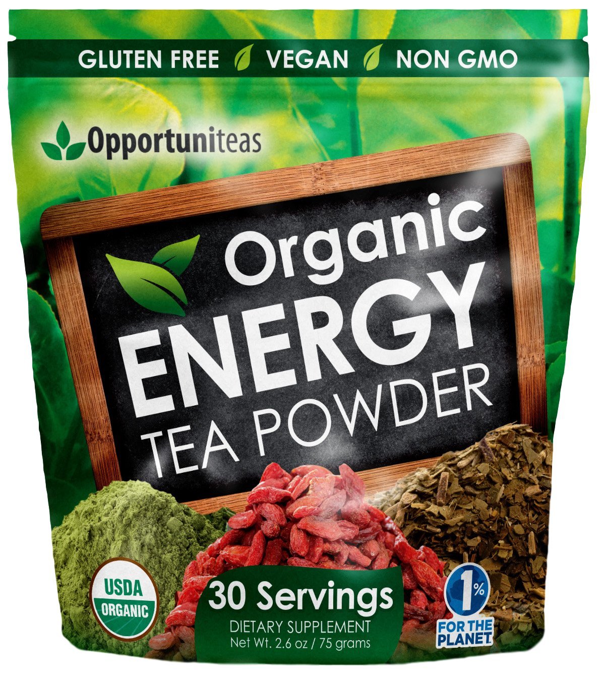 Energy Drink Powder 25 Servings Sugar Free 200mg