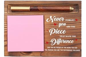 EFFJNSG Thank You Gifts for Coworkers, Appreciation Gifts for Leaders, Recognition Goodbye Leaving Gifts for Boss Employee, Never Forget You are The Piece Desk Self-Stick Note Pad Holders EDP06