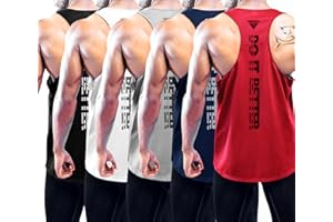 Boyzn Men's 1, 3 or 5 Pack Y-Back Workout Tank Tops, Athletic Muscle Gym Tank Tops, Fitness Bodybuilding Sleeveless T-Shirts