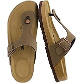 CUSHIONAIRE Women's Leah Cork Footbed Sandal With +Comfort