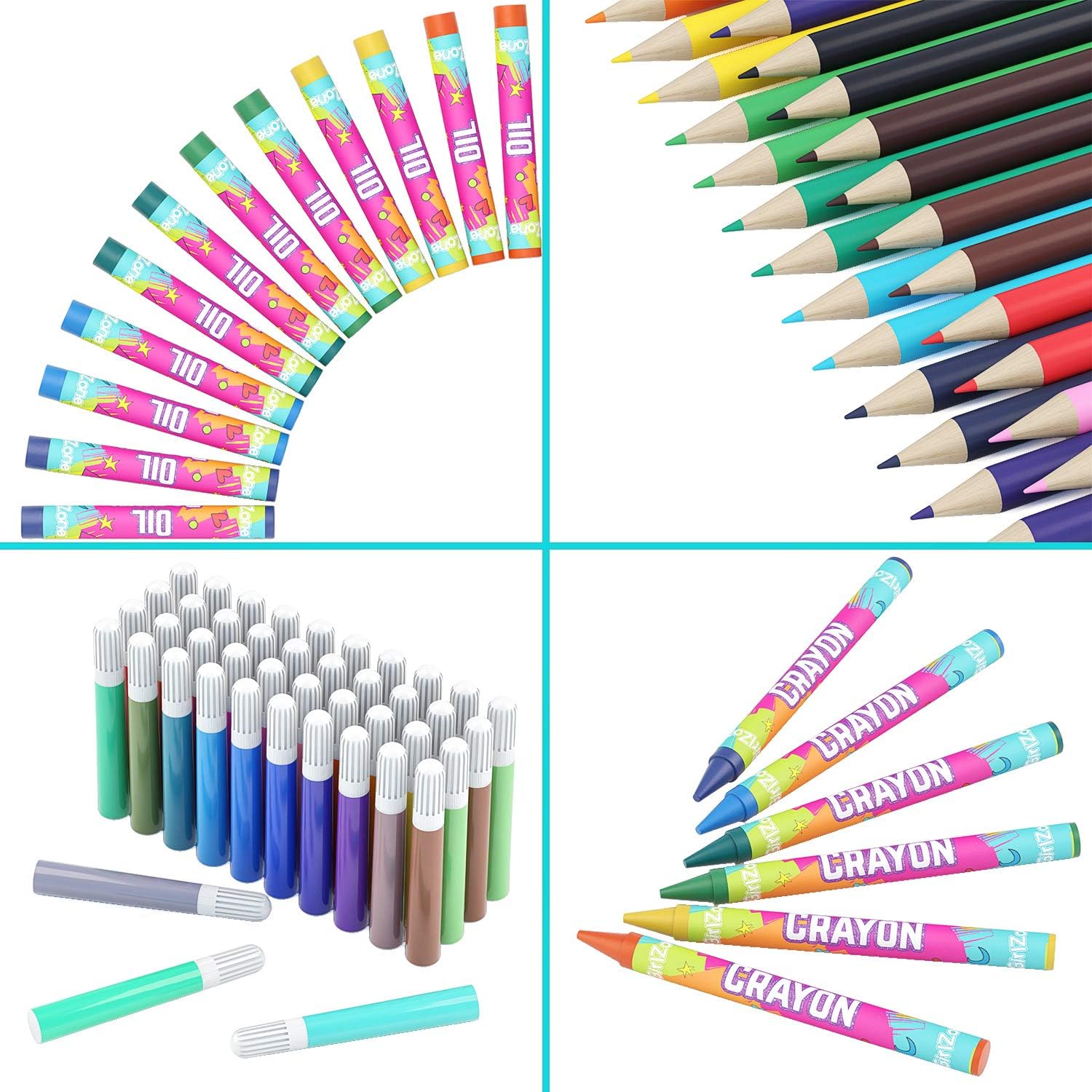 GirlZone Art Set for Girls, 118 Pieces Arts and Crafts Kit for Kids, Great Gift for Girls: Toys & Games