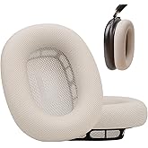 Laselan Upgraded Silicone Ear Cushions for AirPods Max Headphones 2024, Protein Leather Covered Ear Pads with Silicone & Memory Foam and Magnet (Starlight)