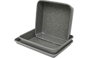 casaWare 3pc Ultimate Series Commercial Weight Toaster Oven Bakeware Set (Silver Granite)