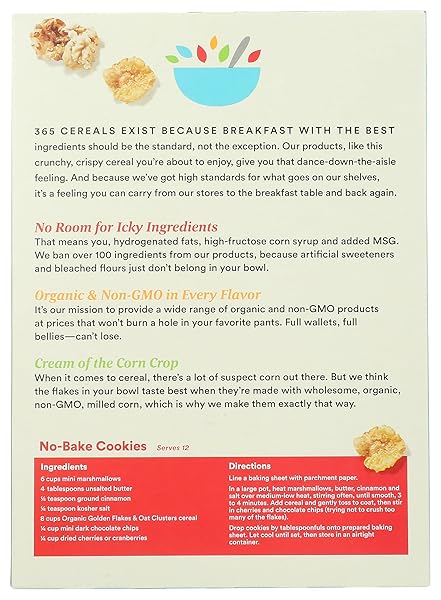 365 BY WHOLE FOODS MARKET ORGANIC HONEY FLAKES AND OAT CLUSTERS, 12 OZ
