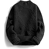 Aelfric Eden Women's Oversized Cable Knit Chunky Sweater Mock Neck Long Sleeve Heart Knit Pullover Sweater 2025 Fall Outfit