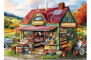 WSCXSC 300 Piece Jigsaw Puzzle for Adults Large Piece Shop Puzzle Recycled Cardboard Paper Puzzles Coolest Difficult Puzzles for Kids Adults Elderly Perfect for Family Games 20.5 * 15IN