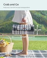 SONGMICS Large Picnic Blanket 195x150cm Waterproof Grey & White Mat view 6