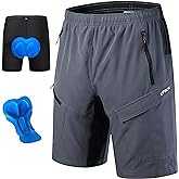 Men's Mountain Bike Shorts 3D Padded Baggy Bicycle Riding Cycling Shorts Quick Dry Lightweight Biking Shorts