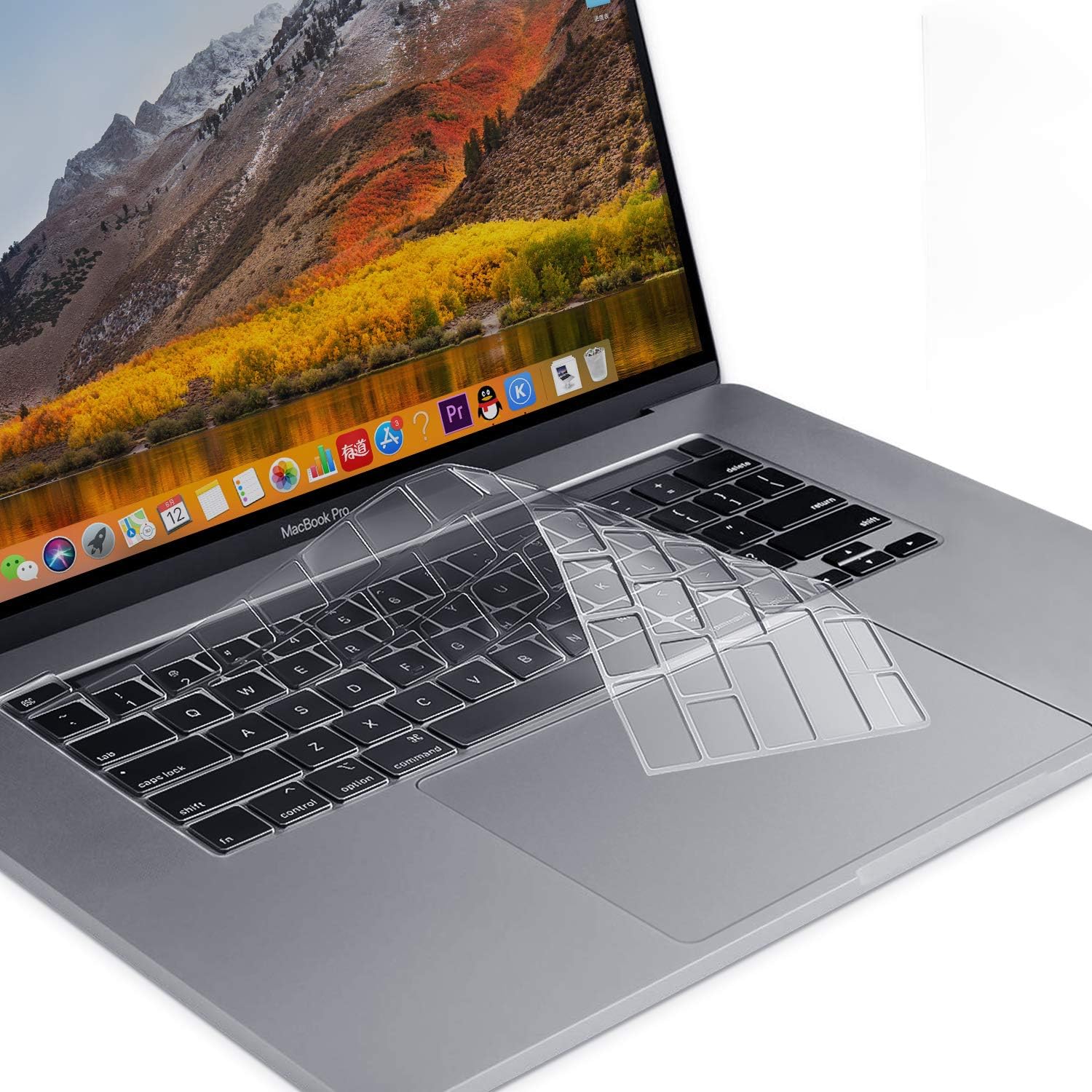 MOSISO Premium Ultra Thin TPU Keyboard Cover Compatible with 2020 MacBook Pro 13 inch A2251 A2289 & 2019 MacBook Pro 16 inch A2141 with Touch ID & Retina Display, Soft Skin Protector, Transparent