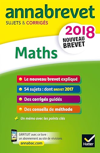 Download Annales Annabrevet 2018 Maths 3e: sujets et corrigés, nouveau brevet PDF