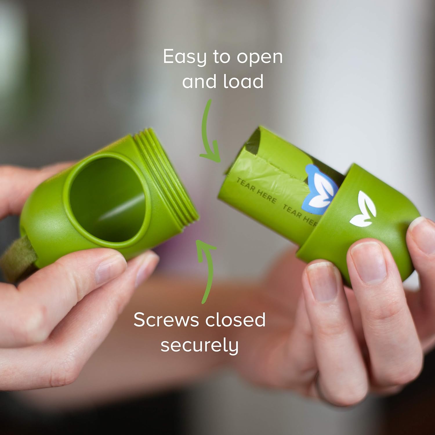 Earth Rated Dog Poop Bags Dispenser, Dog Poop Bag Holder Includes 1 Roll of 15 Unscented Eco-friendly Poop Bags : Pet Supplies