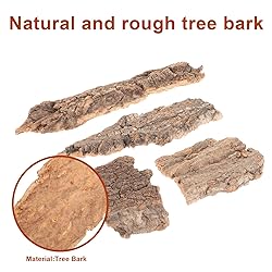 Kisangel 4Pcs Terrarium Cork bark Reptile Tree bark