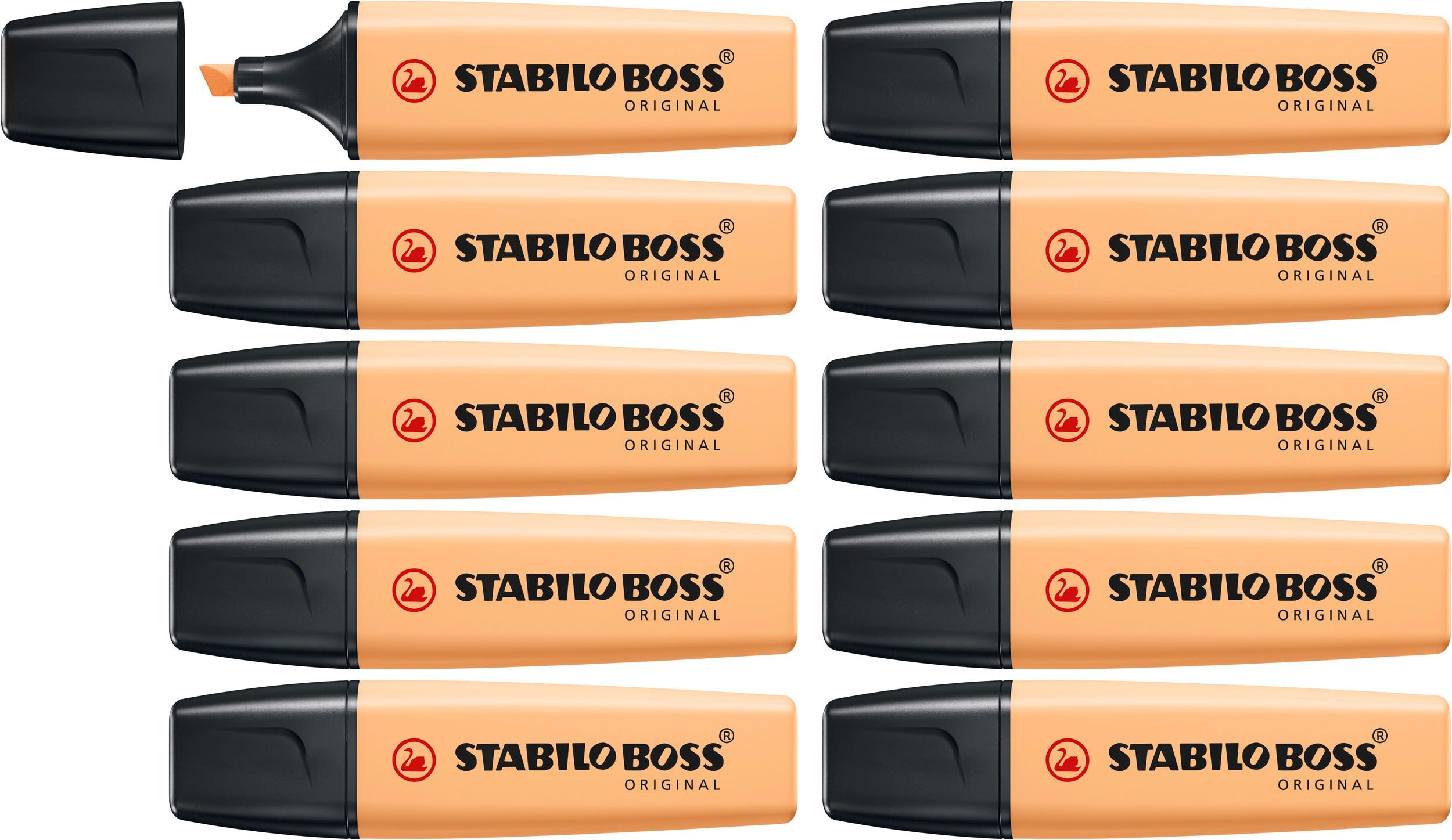 STABILO BOSS ORIGINAL Pastel - Highlighter - Pack of 10 - Pale Orange