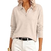 ANRABESS Sweaters for Women Polo Collared Knit Long Sleeve Pullover | Soft Lightweight Cozy Feel, V Neck Button Shirts, Business Casual &amp; Office Clothes, Fall Winter Dressy Wear